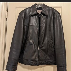 Mens GUESS Genuine Leather Black Jacket size Small